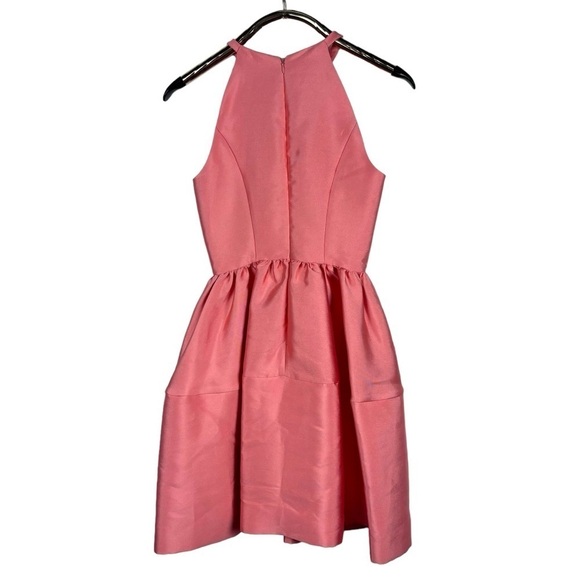 ERIN ERIN FETHERSTON GEORGIA ORANGE CREAMSICLE HALTER FIT & FLARE COCKTAIL DRESS - Picture 3 of 12